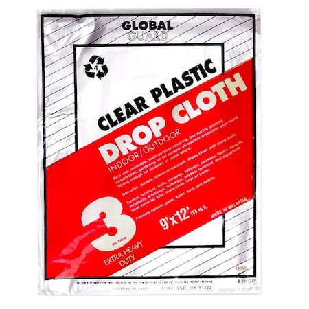 Premier 9X12 Globe 3 Mil Plastic Drop Cloth 19040